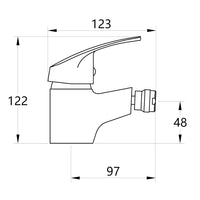 Miscelatore rubinetto europa per bidet in ottone colore cromato con piletta