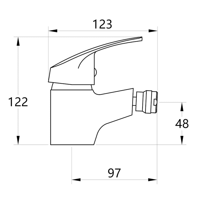 Miscelatore rubinetto europa per bidet in ottone colore cromato con piletta