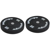 Set di 2 Dischi Palestra da 20kg per Bilanciere e Manubri con Attacco Ø5cm, Nero