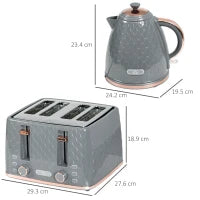 Set da cucina 2-in-1, Tostapane e Bollitore da 1,7 L, Grigio