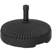 Base per Ombrellone Ø3 m max Riempibile con Acqua o Sabbia, in HDPE Nero, Ø55x30 cm
