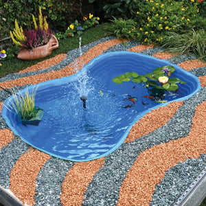 Laghetto da giardino bolsena azzurro e pompa crystal uvc 9 watt