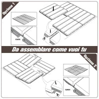 Set 9 Mattonelle a Incastro per Terrazzo, Piastrelle per pavimenti (30x30x2cm) in PP Antiscivolo, Area: 0.81 mq Marrone