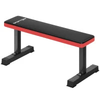 Panca Piana per Pesi e Addominali in Acciaio con Cuscino e Capacità 300kg, 106x26x48cm, Nero