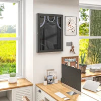 Cornice in Acrilico con Fodera Interna in Feltro, 71x6,5x89 cm, Nero