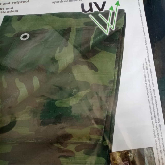 Ribimex telone protettivo mimetico occhiellato - 3,6x5mt