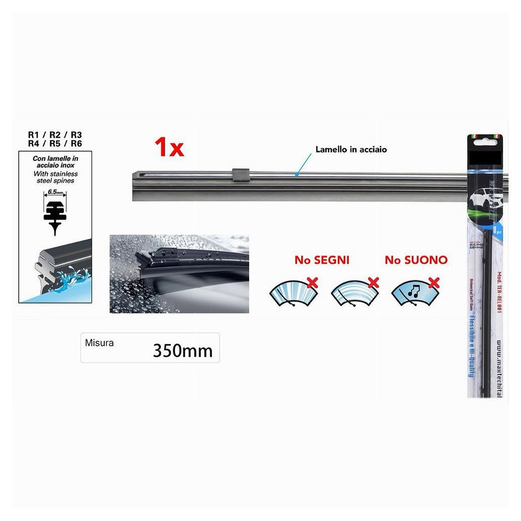 Ricambi Per Spazzola Tergicristallo Gommino Nero 35 Cm Alta Qualità  Ter-rel002         