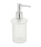 Ricambio Dispenser Porta Sapone Liquido In Vetro Satinato Bagno Accessori         