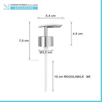Ricambio pompa dispenser sapone cromo con design curvo 2 pezzi