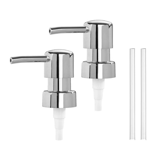 Ricambio pompa dispenser sapone cromo con design tondo 2 pezzi