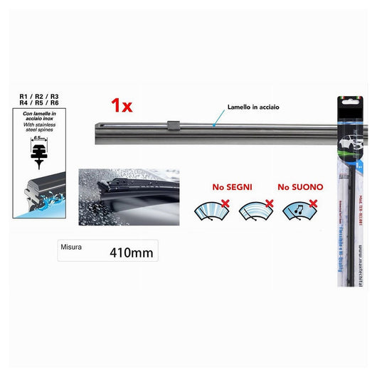 Ricambio Tergicristallo Gomma Spazzola Nero 41cm Alta Qualità  Maxtech Ter-rel003         