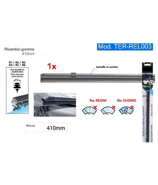 Ricambio Tergicristallo Gomma Spazzola Nero 41cm Alta Qualità  Maxtech Ter-rel003         