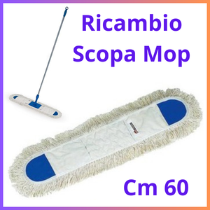 Ricambio panno scopa  mop lavapavimenti ricambi  stracci cotone 60 cm  panni cattura polvere