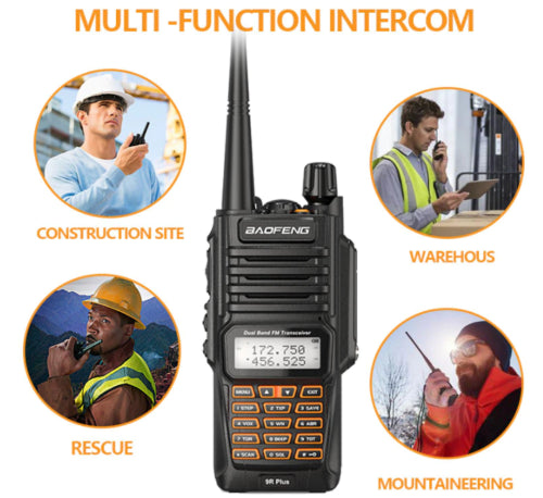 RICETRASMITTENTE BAOFENG UV-9R 10W RADIO FM DUAL BAND WALKIE TALKIE IMPERMEABILE - ZENCOCCO