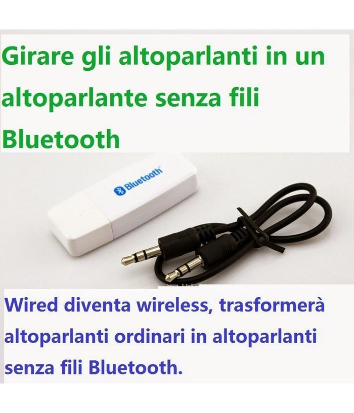 Ricevitore Audio Musica Wireless Bluetooth Usb Stereo Per Smartphone Tablet E Pc         