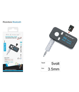 Ricevitore Bluetooth Adattatore Audio Portatile Microfono Incorporato Maxtech Ad-bt003         