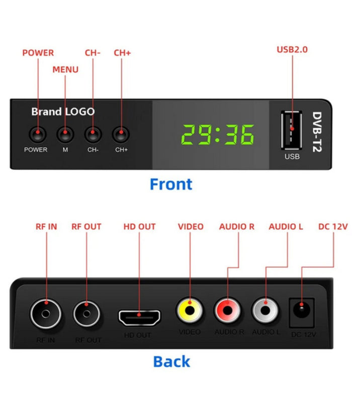 Ricevitore Digitale Terrestre Decoder Tv Scart Mpman Dvb-t 2012 Telecomando Usb         