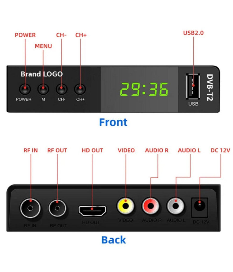 Ricevitore Digitale Terrestre Decoder Tv Scart Mpman Dvb-t 2012 Telecomando Usb         