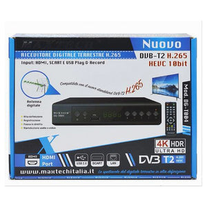 Ricevitore Digitale Terrestre H.265 Dvb-t2 Hevc 10bit Lan Scart Hdmi Usb Dg-t004         
