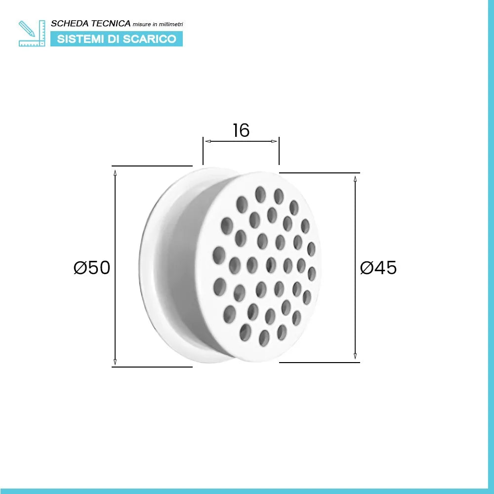 Riduttore flusso dacqua universale per wc senza brida in ABS