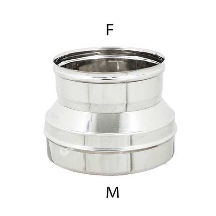 Riduzione inox da m 160 a f variabile spessore 6 decimi aisi 304, diametro 120mm