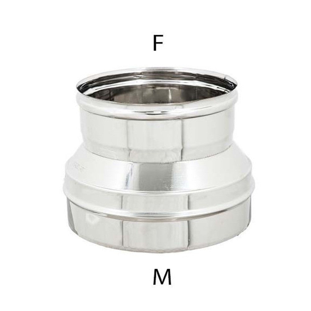 Riduzione inox da m 180 a f variabile spessore 6 decimi aisi 304, diametro 150mm