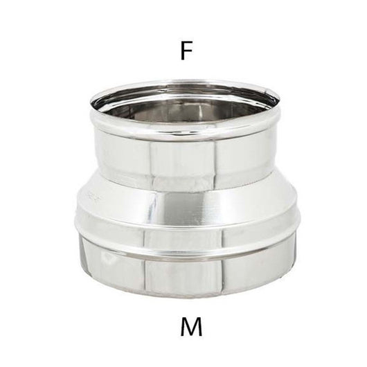 Riduzione inox da m 200 a f variabile spessore 6 decimi aisi 304, diametro 140mm