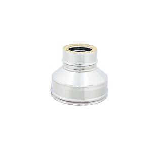 Riduzione inox doppia parete da di 100 - de 150 mm a di 80 - de 130 mm