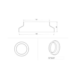 Riduzione tonda da 150 mm a 125 mm per tubo aspirazione cappa BVRID150