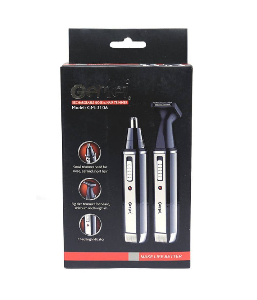 Rifinitore 2in1 Rasoio Naso Capelli Ricaricabile Professionale Elettrico Gm-3106         