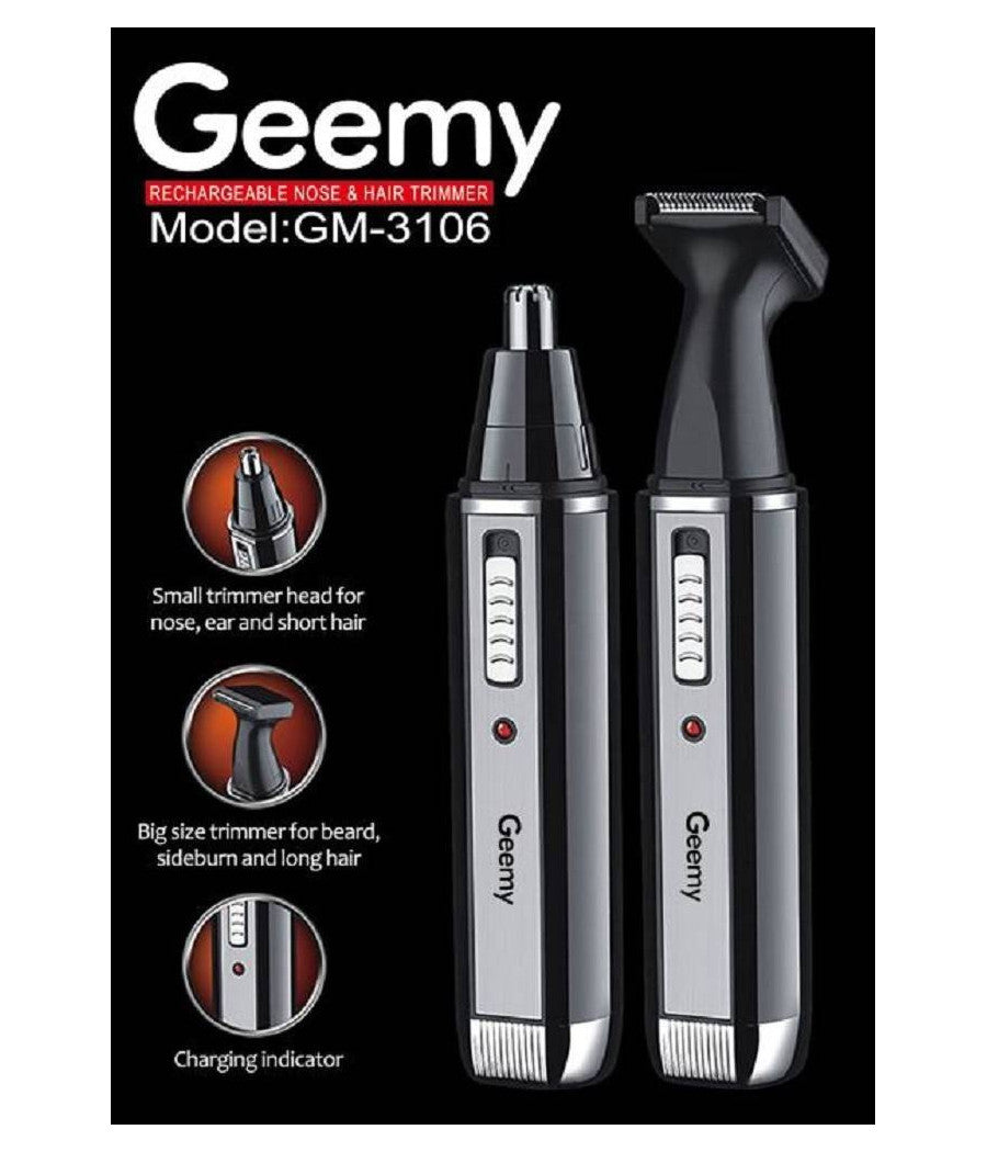 Rifinitore 2in1 Rasoio Naso Capelli Ricaricabile Professionale Elettrico Gm-3106         