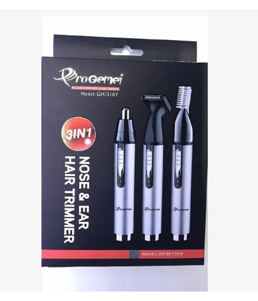 Rifinitore 3in1 Tagliacapelli Naso Orecchie Batteria Ricaricabile Trimmer Gm3107         