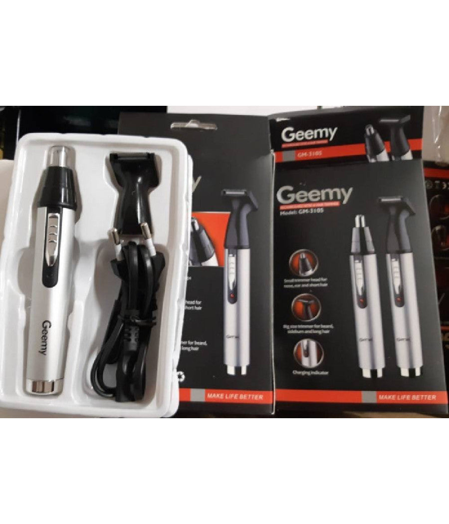 Rifinitore Elettrico Trimmer Per Naso Orecchie Capelli 2 In 1 Gm-3105 Senza Fili         