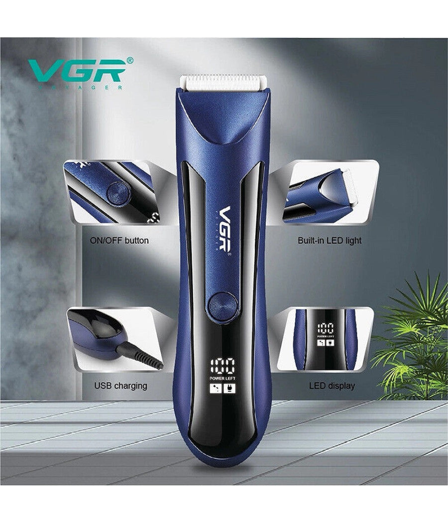 Rifinitore Professionale Capelli Corpo Impermeabile Ipx5 Display Led Uomo V-951         