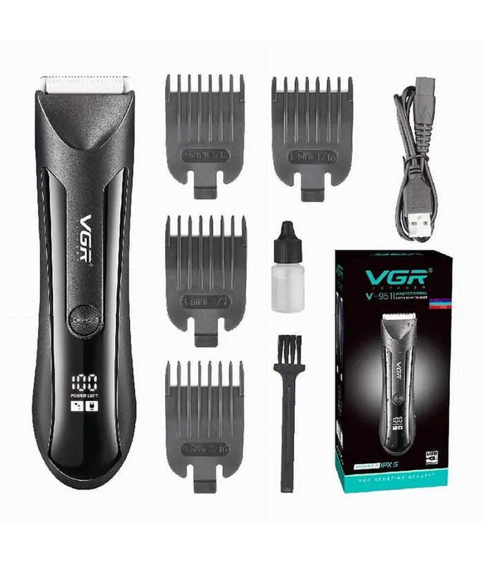 Rifinitore Professionale Capelli Corpo Impermeabile Ipx5 Display Led Uomo V-951         