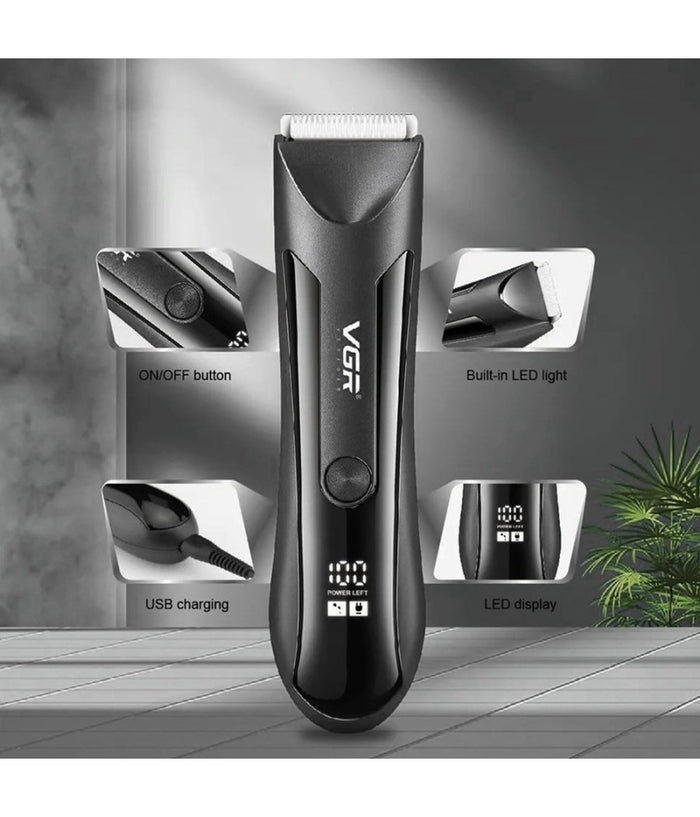 Rifinitore Professionale Capelli Corpo Impermeabile Ipx5 Display Led Uomo V-951         