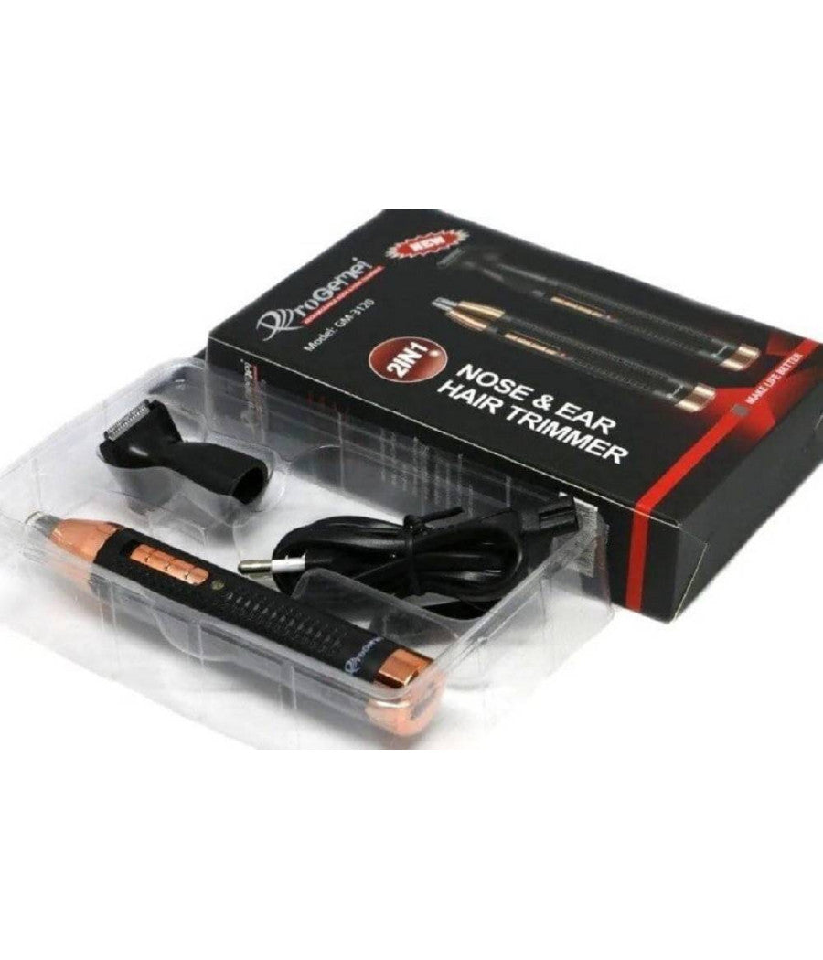 Rifinitore Trimmer A Batteria 2 In 1 Regola Barba Naso Orecchie Capelli Gm-3120         