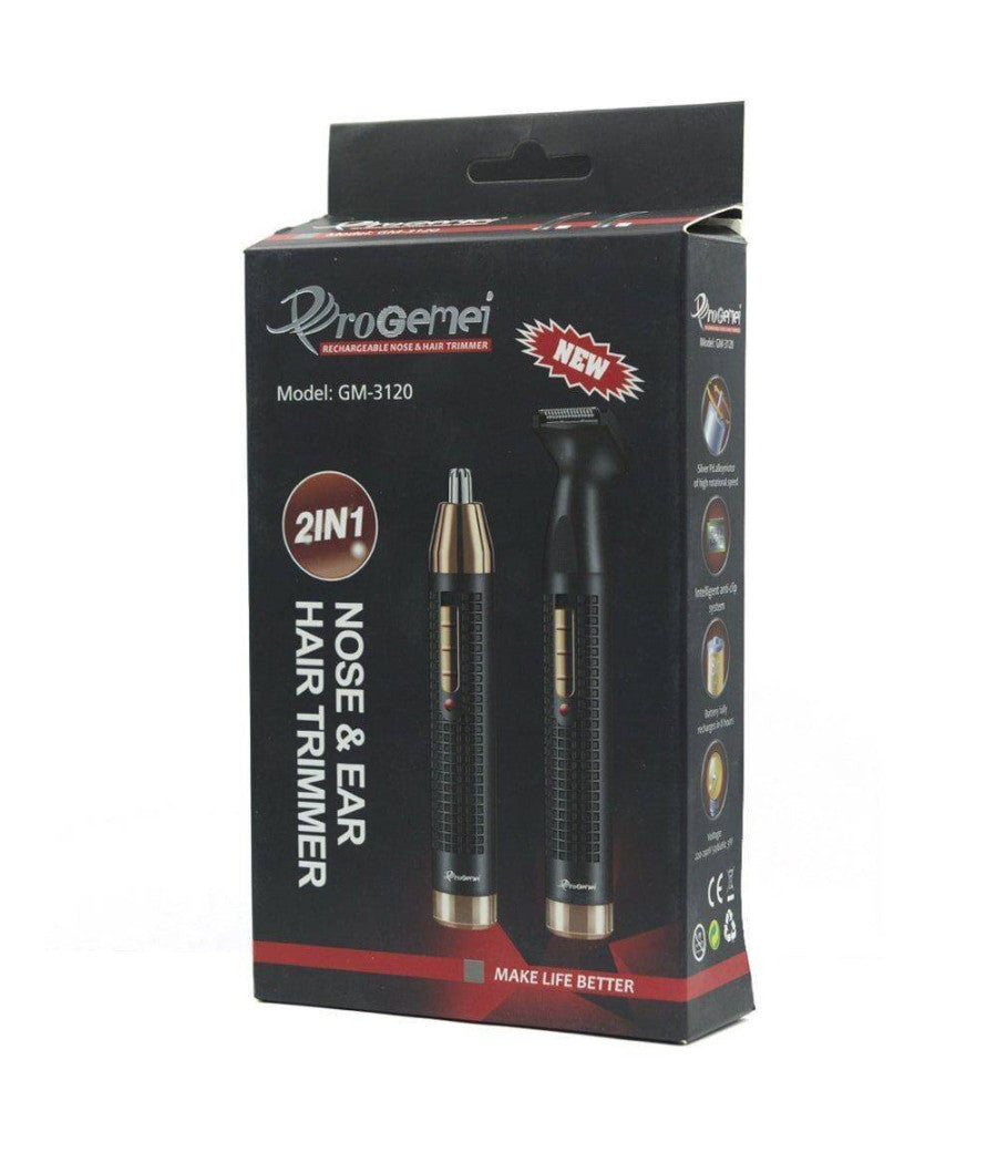 Rifinitore Trimmer A Batteria 2 In 1 Regola Barba Naso Orecchie Capelli Gm-3120         