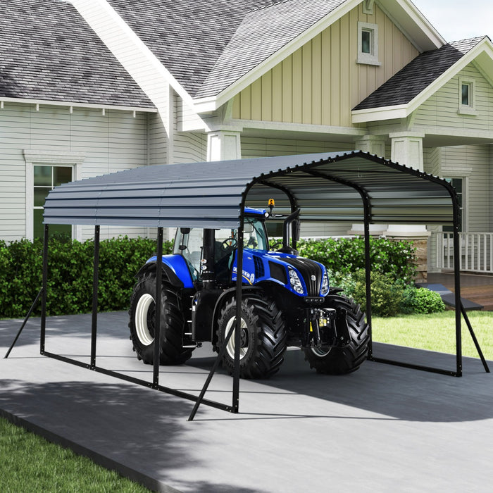 Rifugio per garage all'aperto con 4 gambe inclinate aggiunte, Tenda grande con tetto rigido per SUV e eventi Nero-Accessori per veicoli