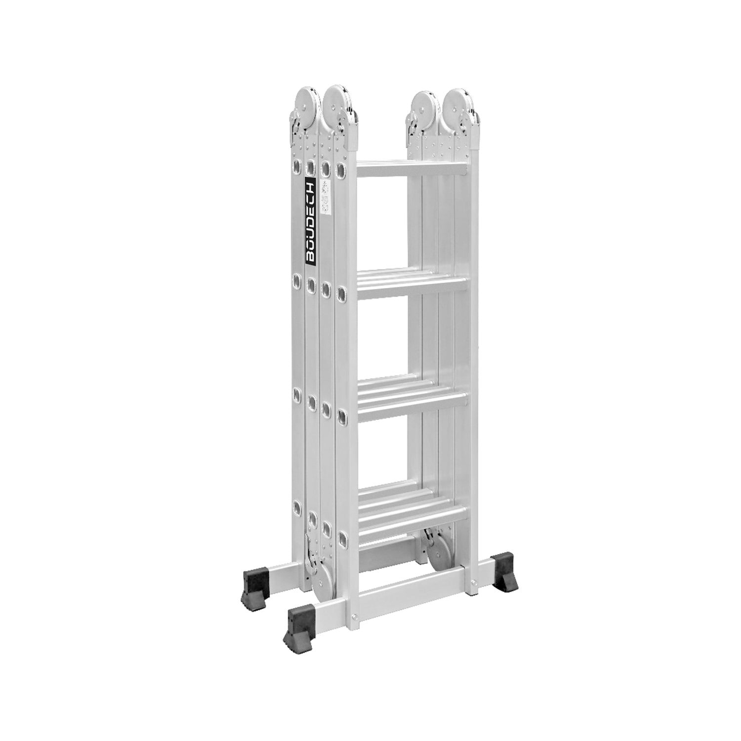Boudech - RIG-4x4 Scala pieghevole multiuso in alluminio con piattaforma a ponteggio per impalcatura