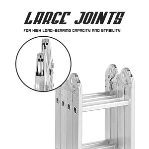 Boudech - RIG-4x4 Scala pieghevole multiuso in alluminio con piattaforma a ponteggio per impalcatura