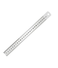 Righello Metro In Acciaio Inox Metallo 1 Mm A 25 Cm Riga Segnatura Cm Inch 97763         