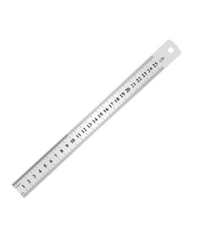 Righello Metro In Acciaio Inox Metallo 1 Mm A 25 Cm Riga Segnatura Cm Inch 97763         
