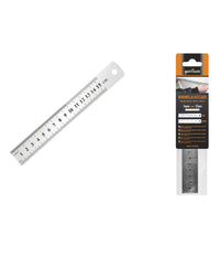 Righello Metro In Acciaio Inox Metallo 1mm A 15cm Riga Segnatura Cm Inch 97761         