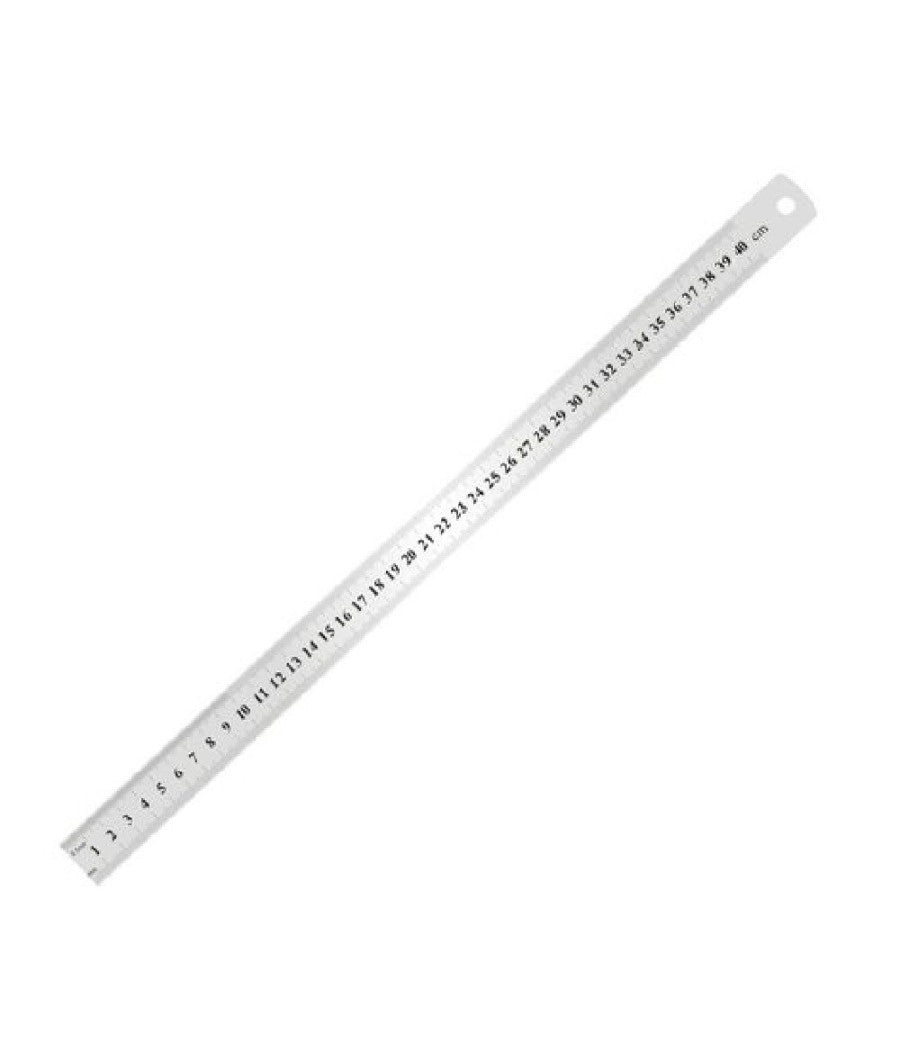 Righello Metro In Acciaio Inox Metallo 1mm A 40 Cm Riga Segnatura Cm Inch 97764         