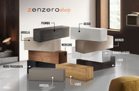 Pensile orizzontale stretto L.69 cm ad un'anta, finitura Lava, Made in Italy, ZLCINFNPENEW146