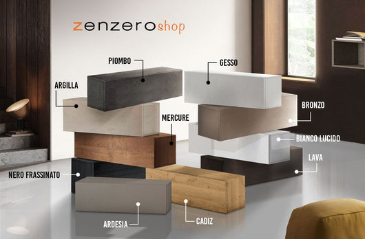 Pensile orizzontale stretto L.69 cm ad un'anta, finitura Argilla, Made in Italy, ZLCINFNPENEW141