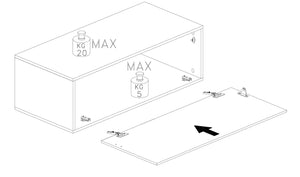 Pensile orizzontale stretto L.69 cm ad un'anta, finitura Bianco lucido, Made in Italy, ZLCINFNPENEW142