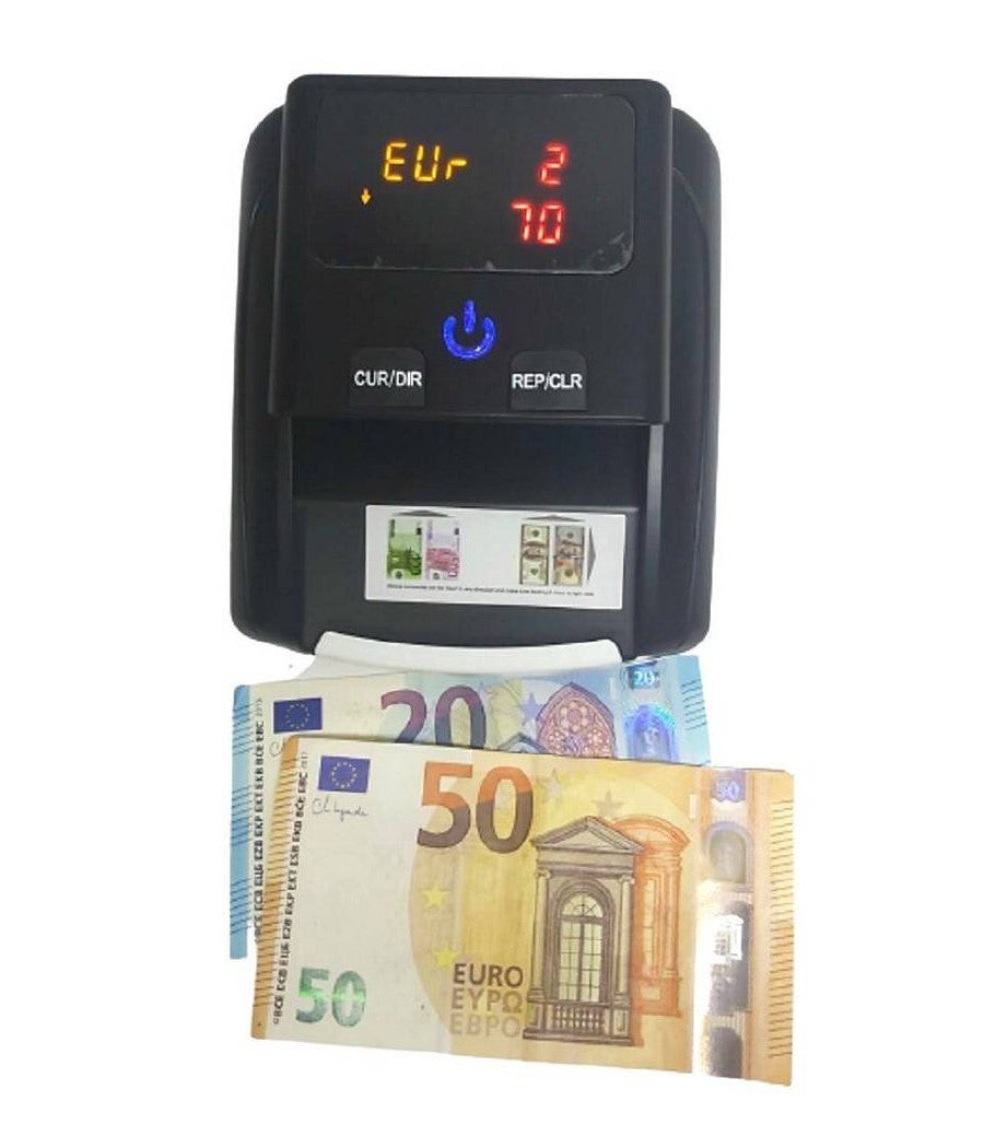 Rilevatore Conta Banconote False Verifica Soldi Falsi Nero Con Batteria Al Litio         