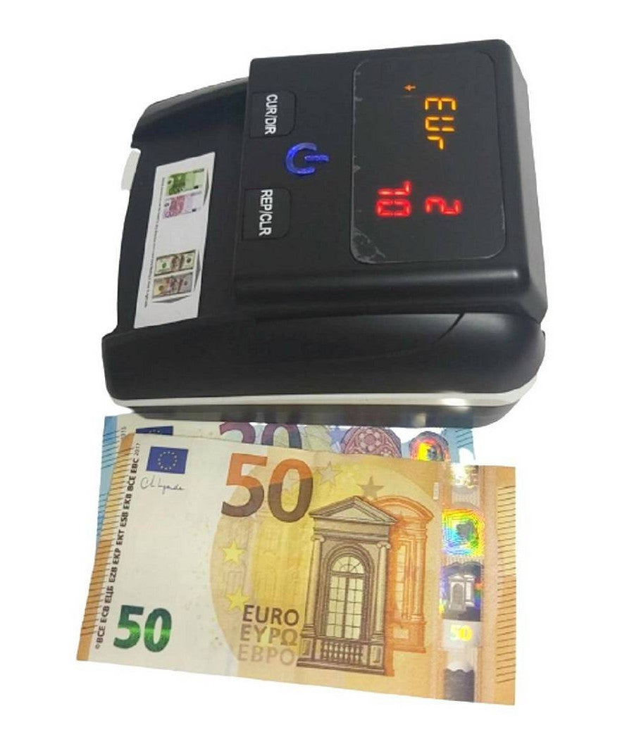 Rilevatore Conta Banconote False Verifica Soldi Falsi Nero Con Batteria Al Litio         